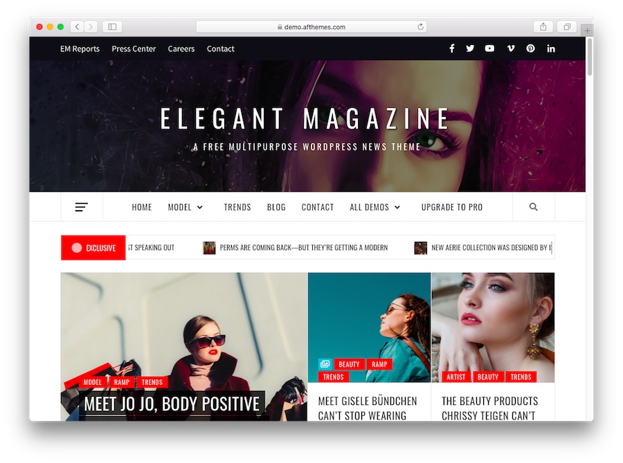 theme blog WordPress Elegant Magazine