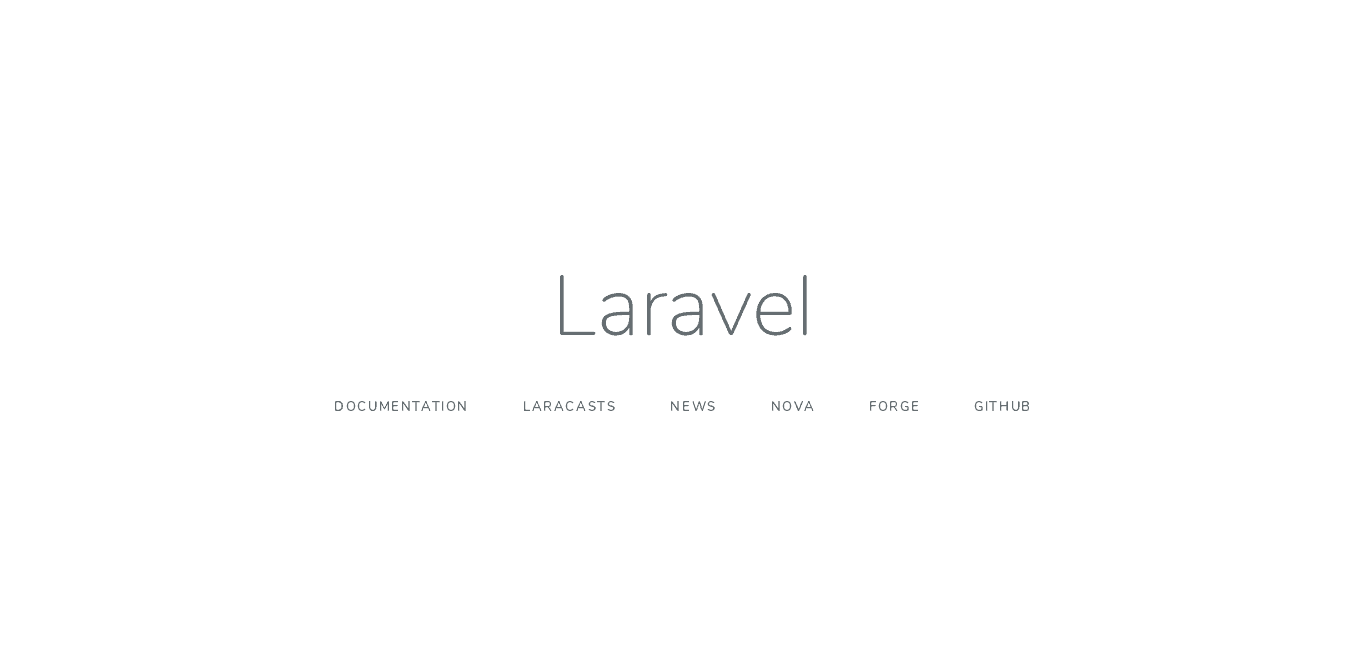 màn hình mặc định Laravel trên trình duyệt