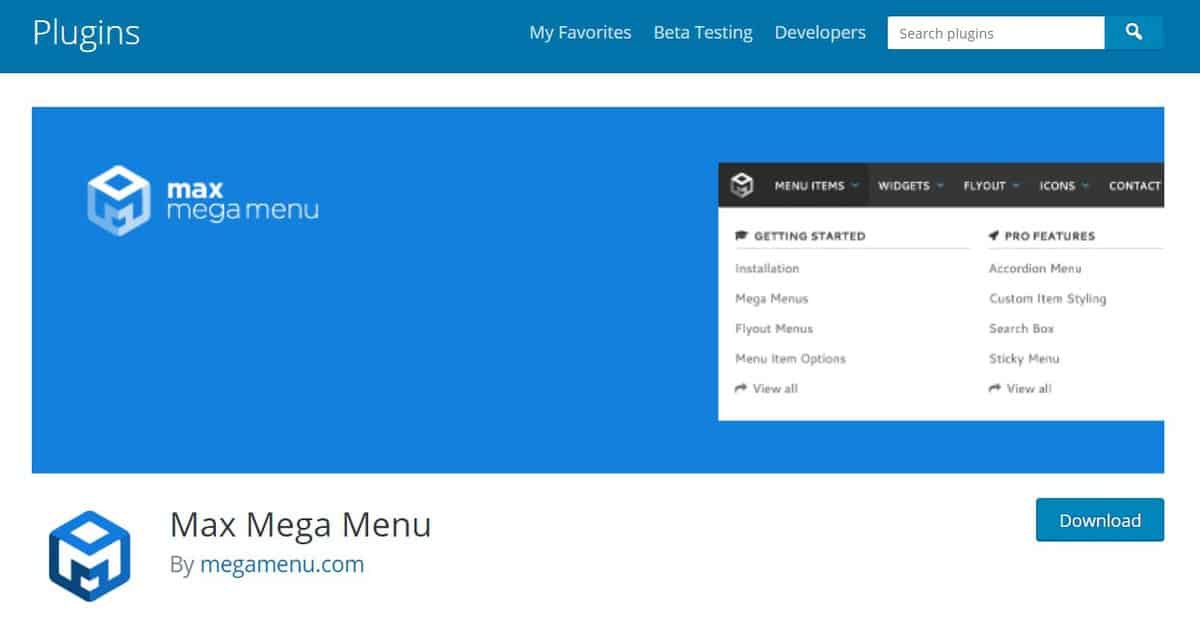 max mega menu là Plugin tạo menu cho WordPress thay thế bản gốc