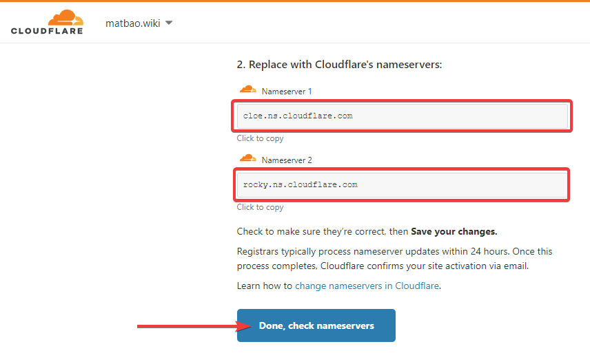 Hướng dẫn cách kết nối tên miền với CloudFlare