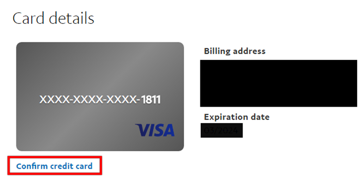 Xác thực thẻ VISA để nhận các mã digit-code