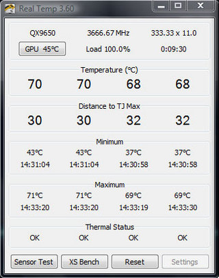 Kiểm tra nhiệt độ máy tính bằng phần mềm Real Temp