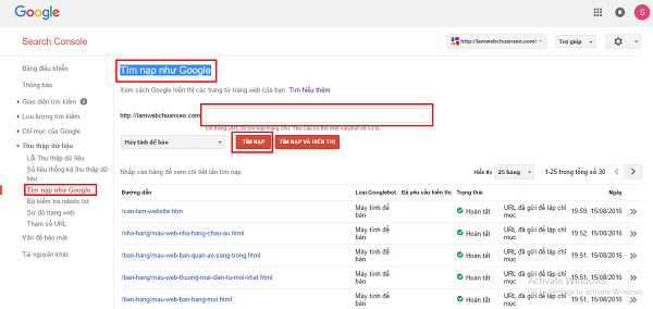 Google Webmaster Tool cung cấp công cụ tìm nạp như Google giúp kiểm tra cách Google thu thập thông tin