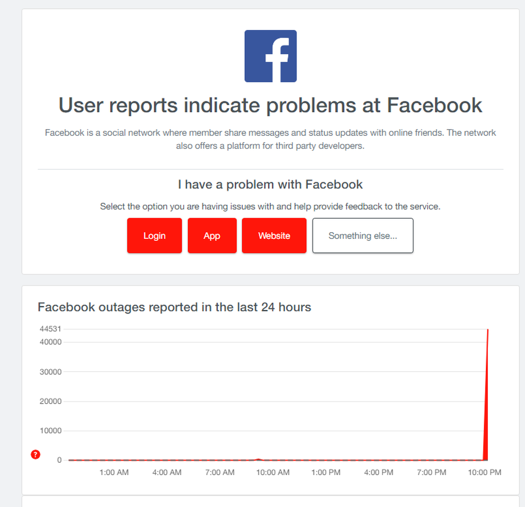 Facebook bị sập trên toàn cầu - 1